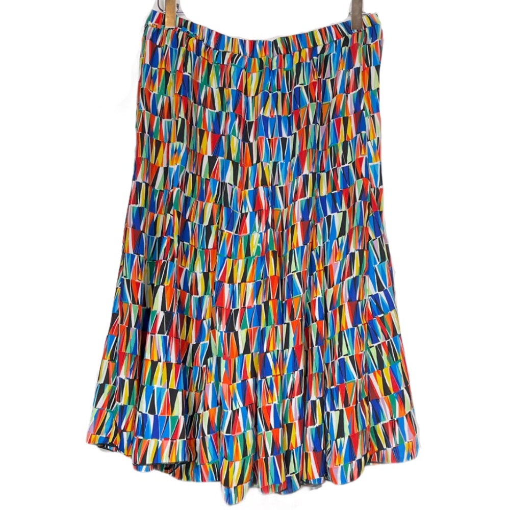 Premise bright colorful midi skirt  Art To Wear Rainbow Large